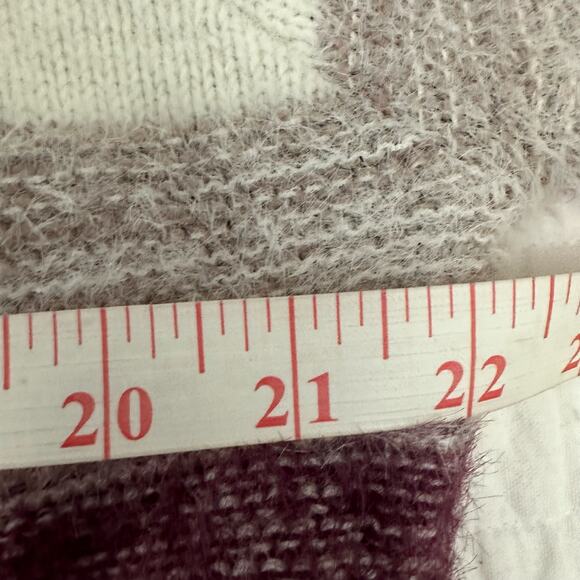 FATE Womens Sweater Large Striped Pullover Fuzzy Crewneck Preppy Winter Casual - Picture 9 of 12